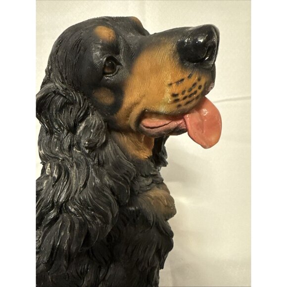 Large Resin Black and Tan Cocker Spaniel Dog Statue. 13.5” tall. - Picture 6 of 7